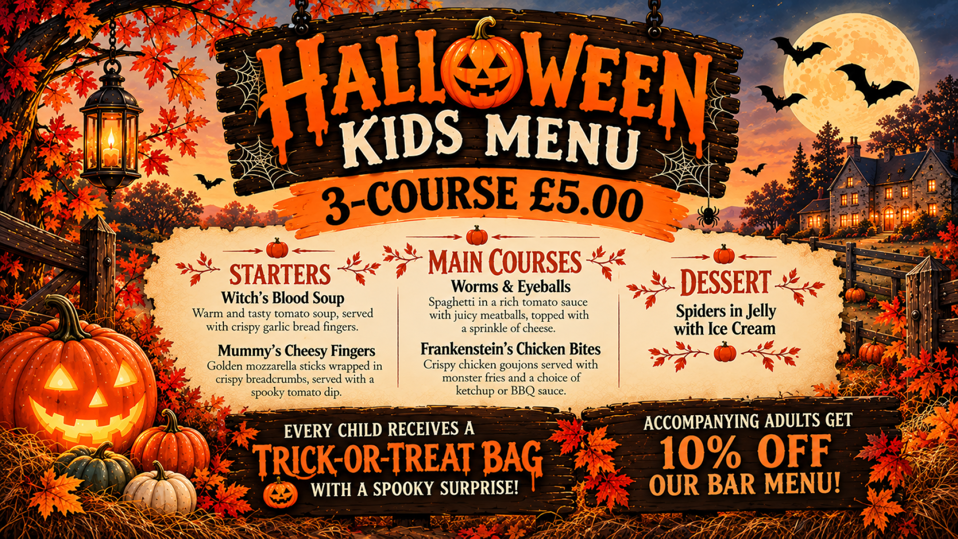 Halloween Kids Menu_ Spooky Autumn Feast
